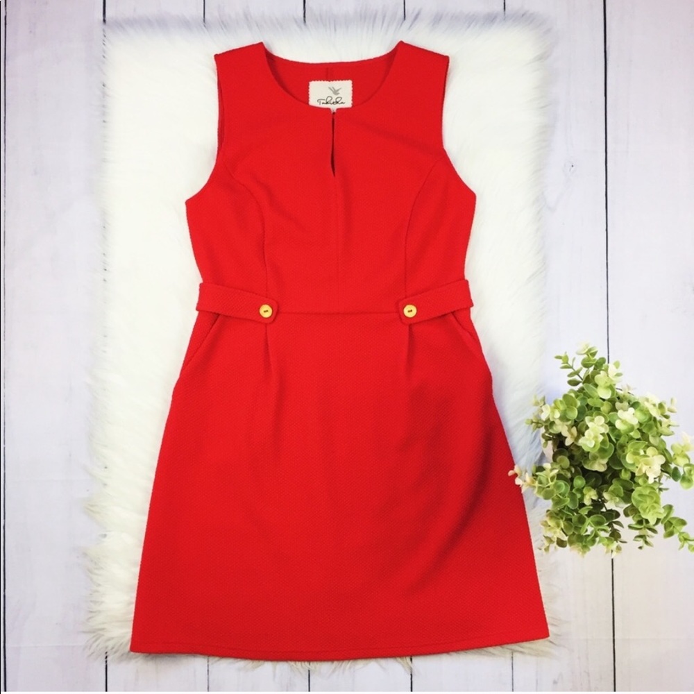 Anthro, Tabitha Red Sleeveless Mini Dress pockets